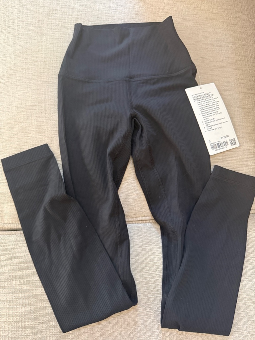 lululemon athletica Black Ribbed High-Waist Leggings